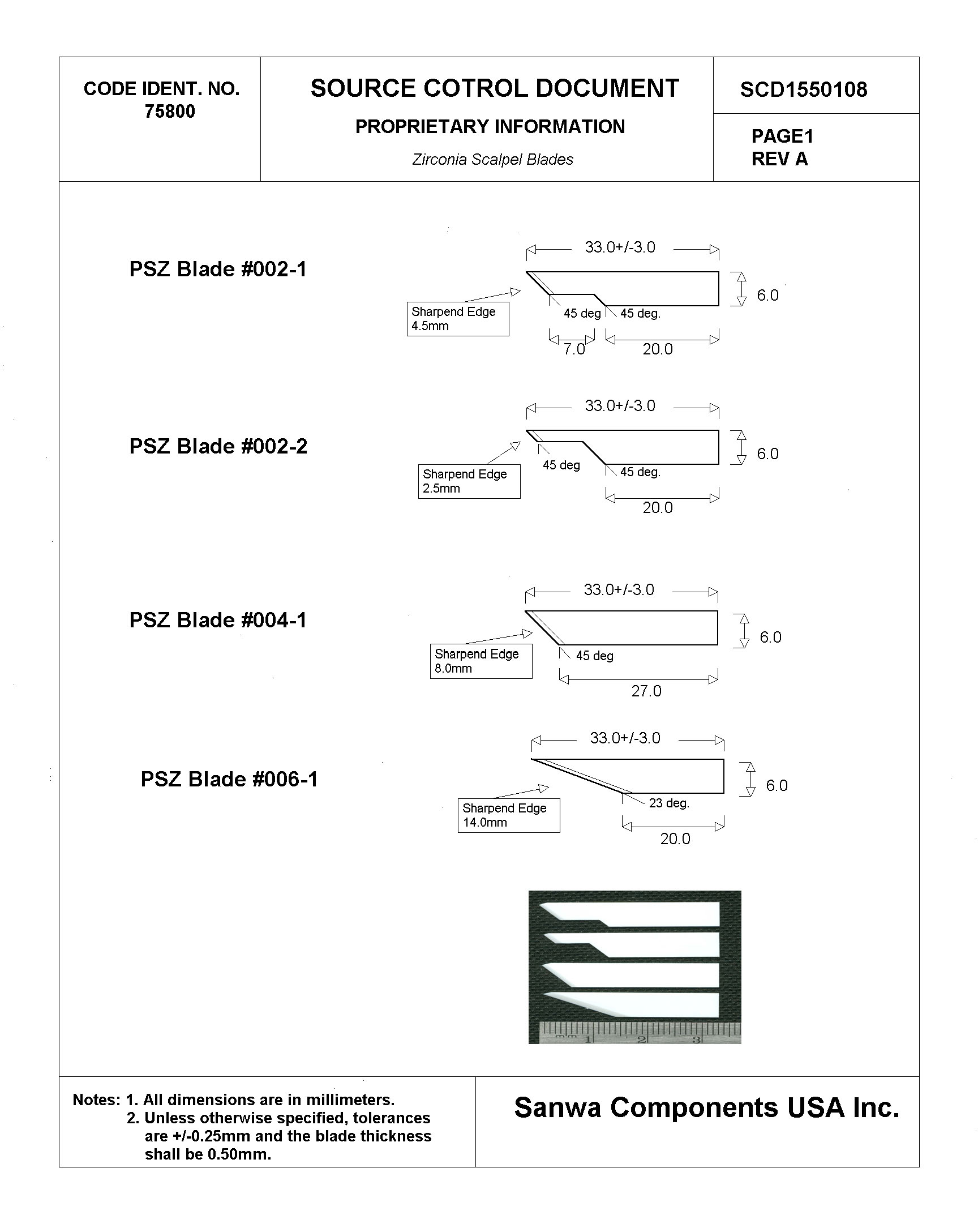 PSZCircular Blade Group Drawing